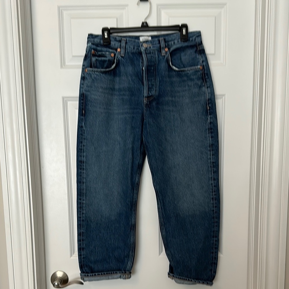 Citizens Of Humanity Blue Relaxed Jeans High-Rise Cropped